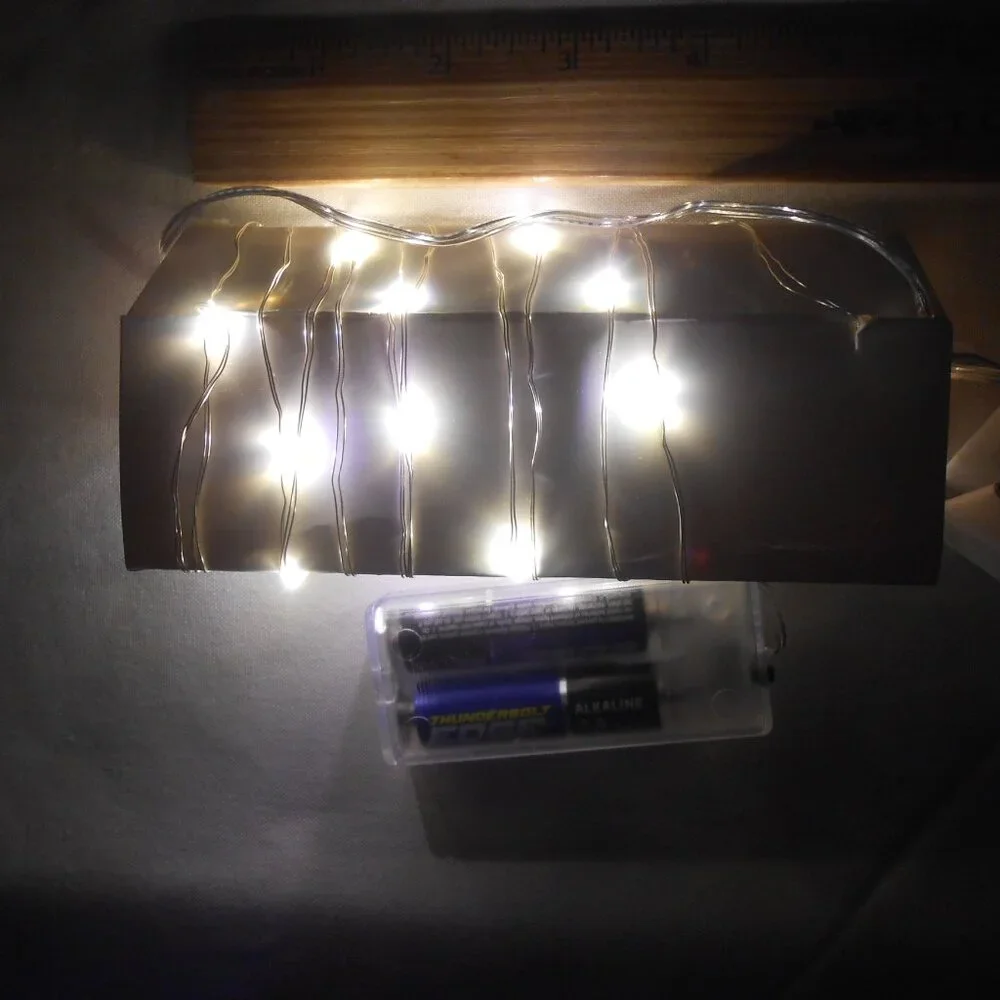 NEW BOX FAIRY LIGHTS 6FT WARM WHITE w/ BATTERY & ON/OFF SWITCH 20 LIGHTS 🔥